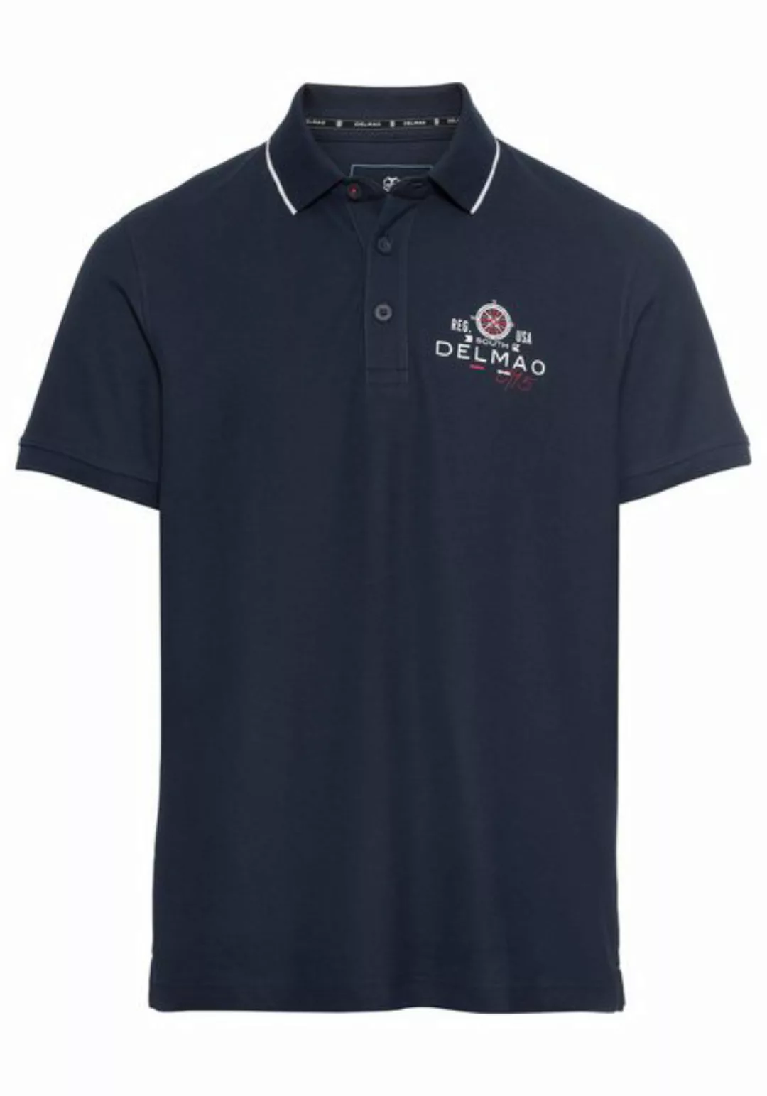 DELMAO Poloshirt mit Brustprint günstig online kaufen