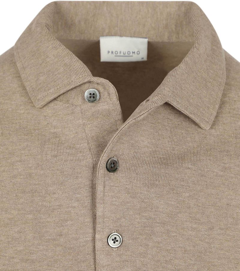 Profuomo Longsleeve Poloshirt Luxury Basic Beige - Größe XL günstig online kaufen