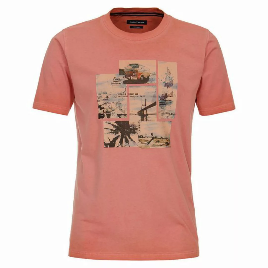 CASAMODA Rundhalsshirt CasaModa T-Shirt Vintage-Print lachs used XXL günstig online kaufen