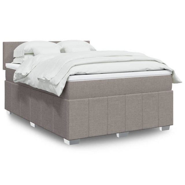 vidaXL Boxspringbett, Boxspringbett mit Matratze Taupe 140x200 cm Stoff günstig online kaufen