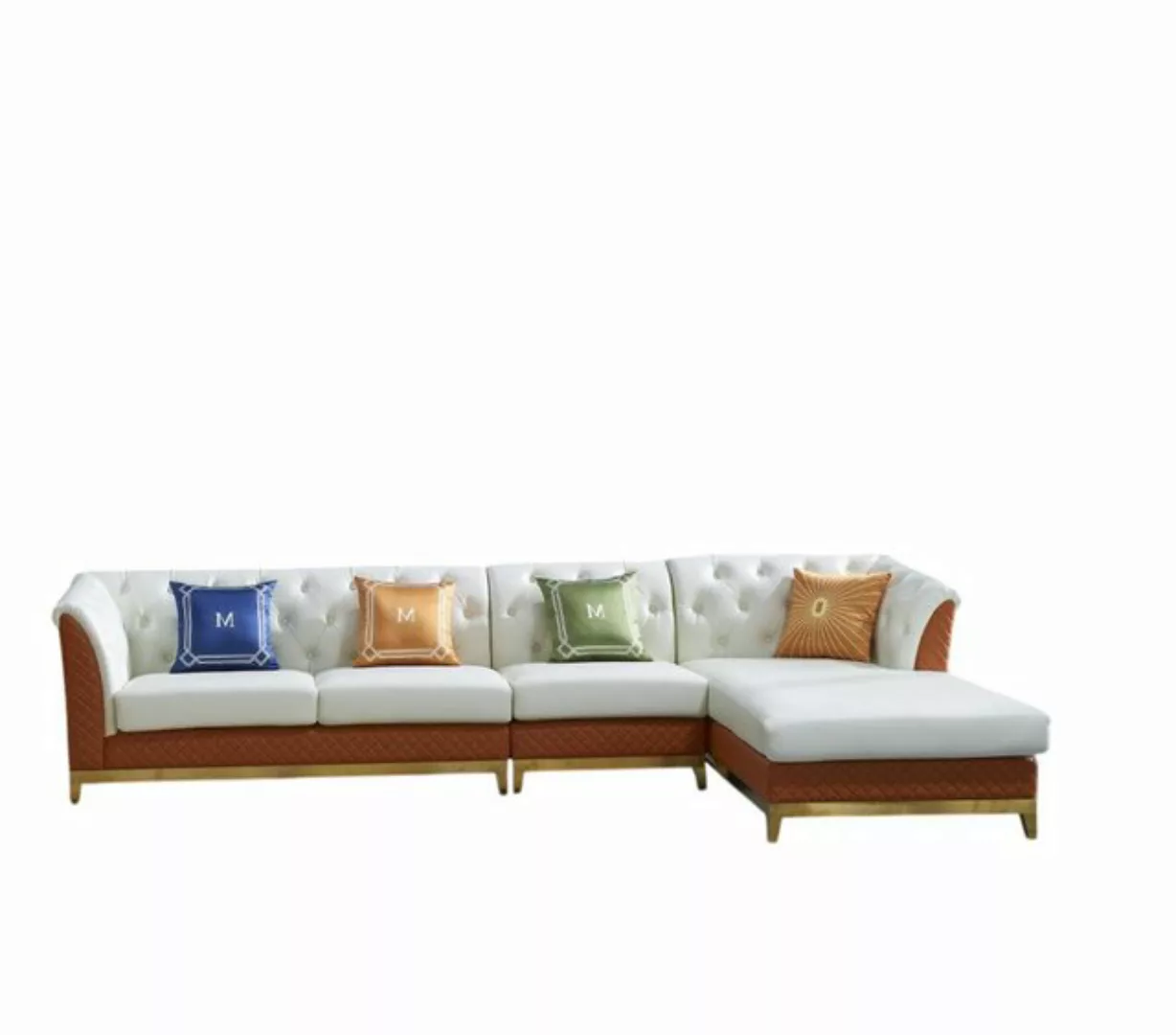 Xlmoebel Ecksofa Luxuriöses Ecksofa mit Hocker in L-Form - Design Wohnlands günstig online kaufen