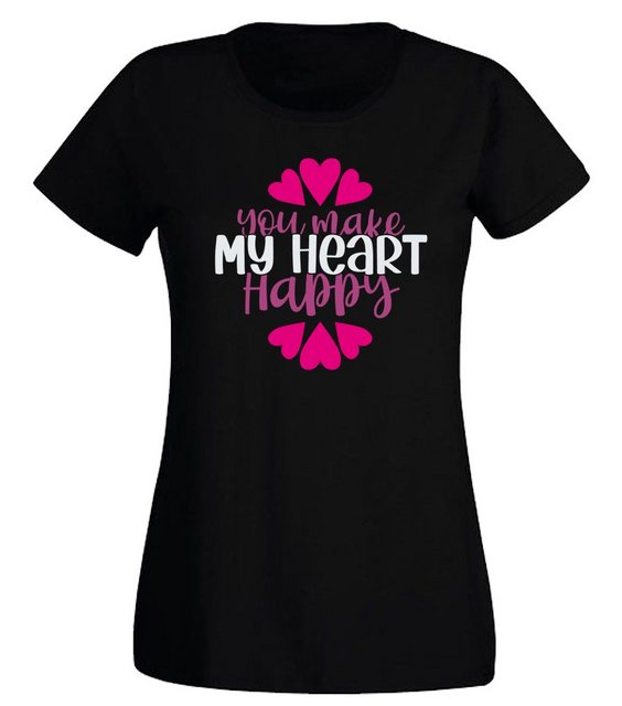 G-graphics T-Shirt Damen T-Shirt - You make my heart happy Slim-fit, mit tr günstig online kaufen