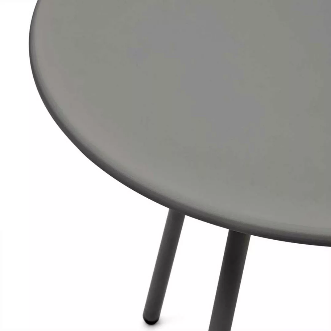 Grauer Metall Gartentisch 70 cm Durchmesser 74 cm hoch günstig online kaufen