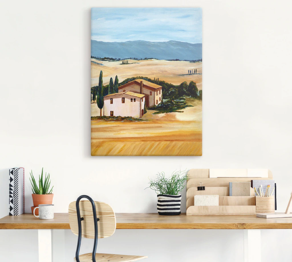 Artland Wandbild "Sommer in der Toskana", Felder, (1 St.), als Leinwandbild günstig online kaufen