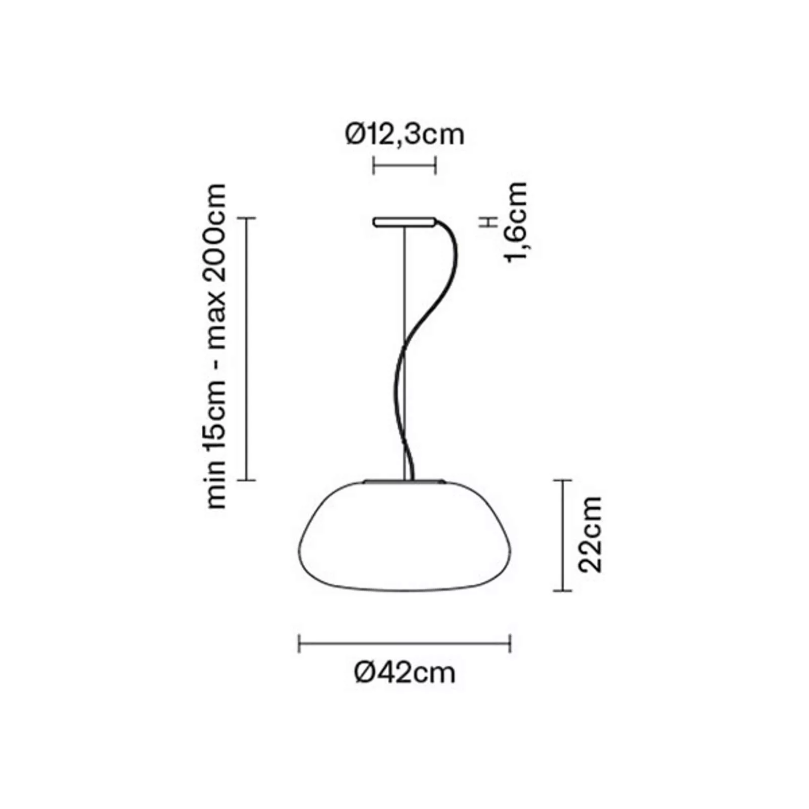 Fabbian Lumi Poga Glas-Hängeleuchte, Ø 42 cm günstig online kaufen