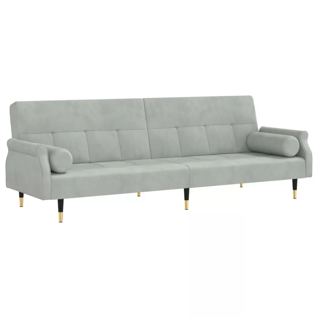 Vidaxl Schlafsofa Mit Kissen Hellgrau Samt günstig online kaufen