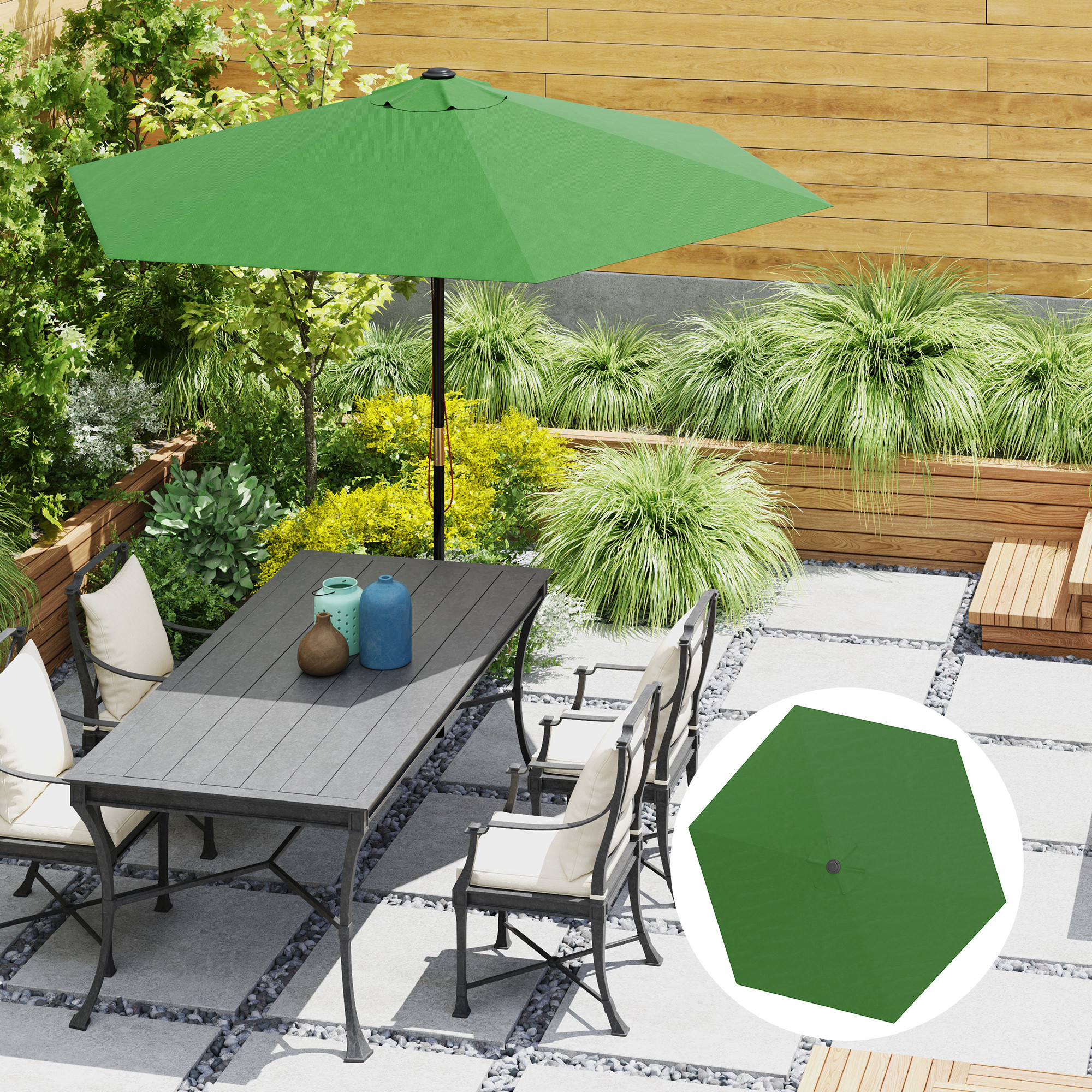 Outsunny Ersatzbezug für Gartenschirm 3x3 m mit Belüftungsöffnungen, Schirm günstig online kaufen