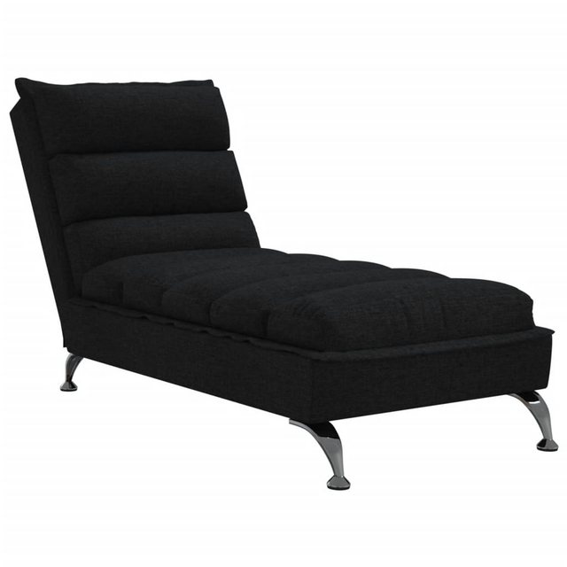 vidaXL Chaiselongue Chaiselongue mit Kissen Schwarz Stoff, 1 Teile günstig online kaufen