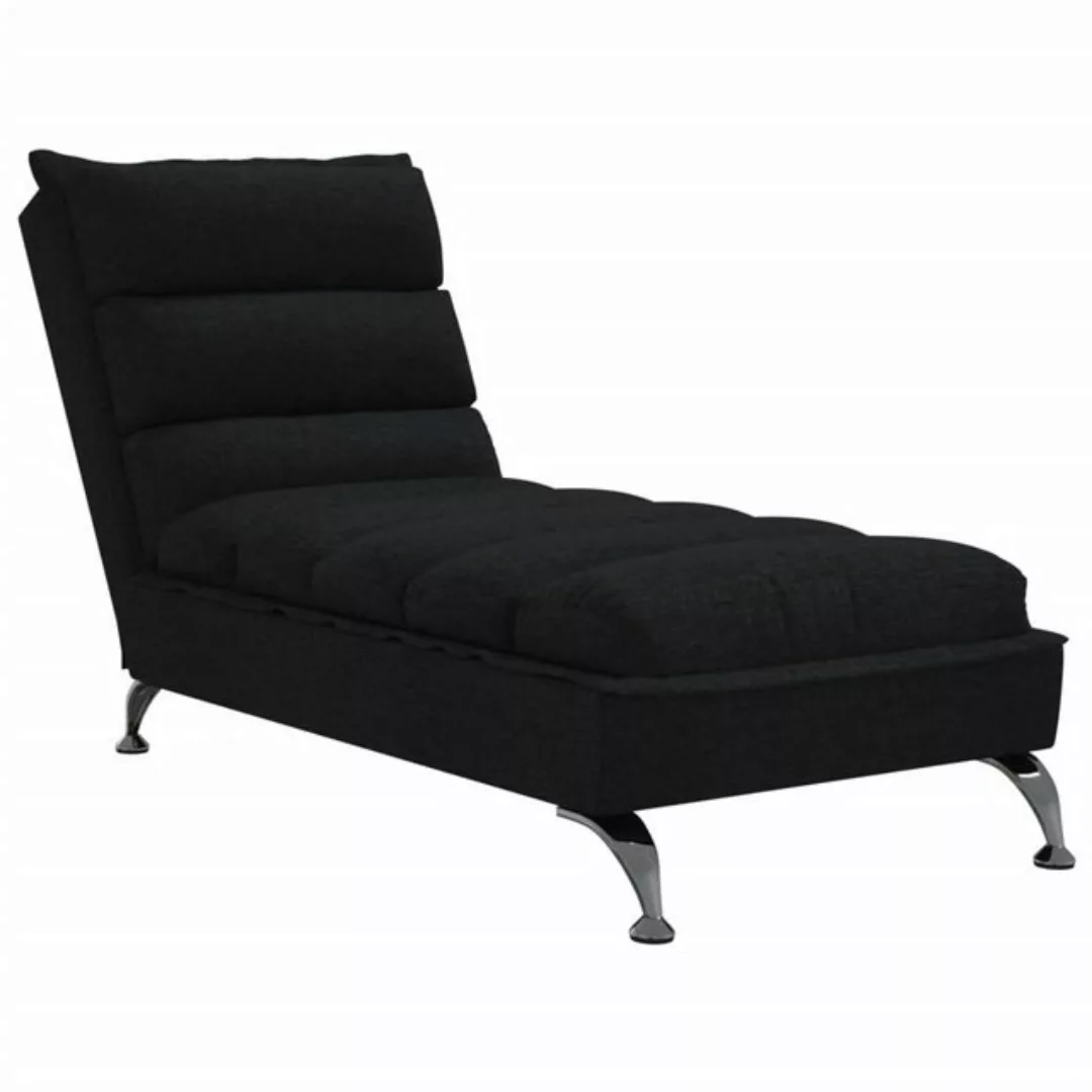 vidaXL Chaiselongue Chaiselongue mit Kissen Schwarz Stoff, 1 Teile günstig online kaufen