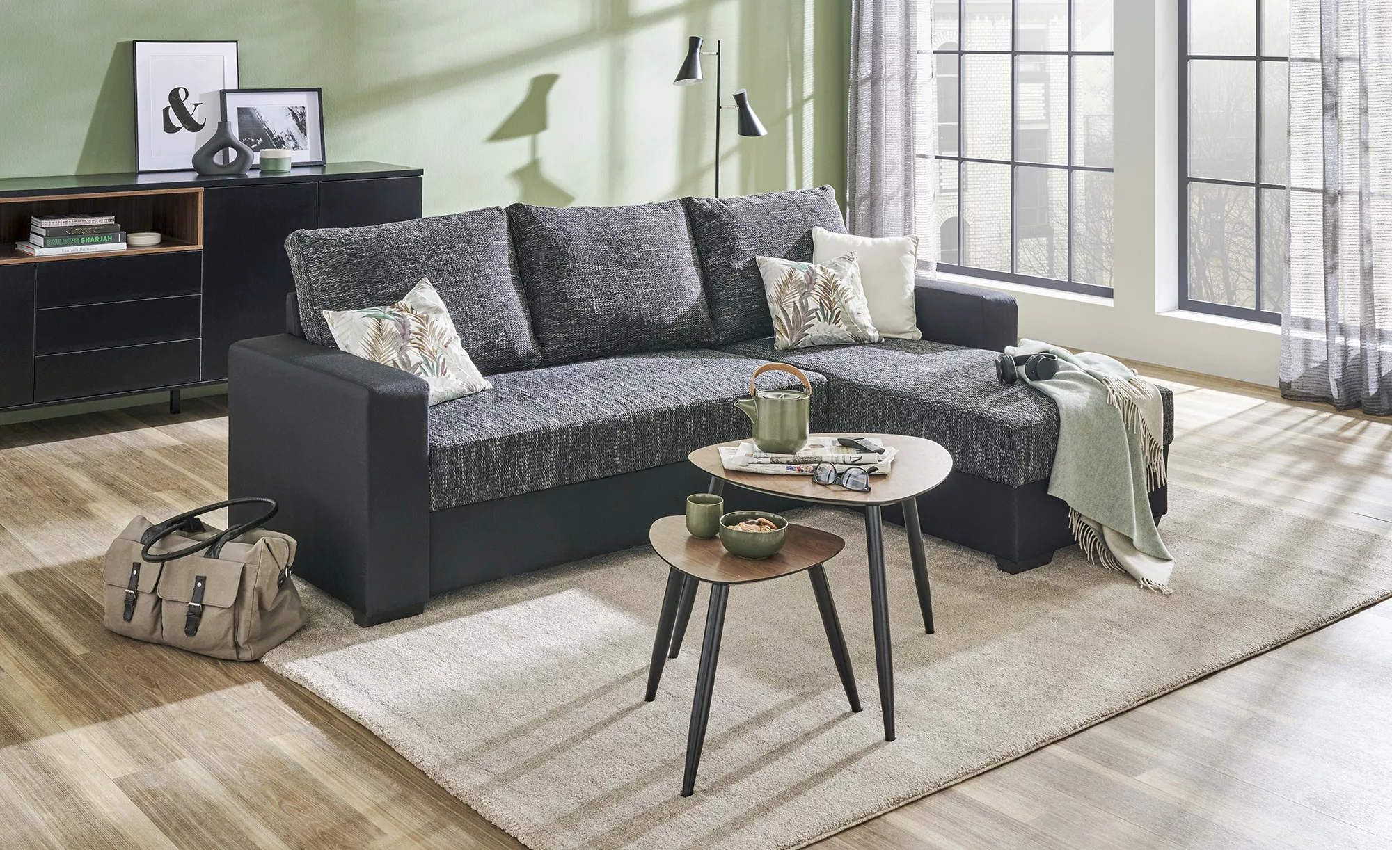 Ecksofa  Navarra ¦ schwarz ¦ Maße (cm): B: 235 H: 89 T: 156.0 Polstermöbel günstig online kaufen