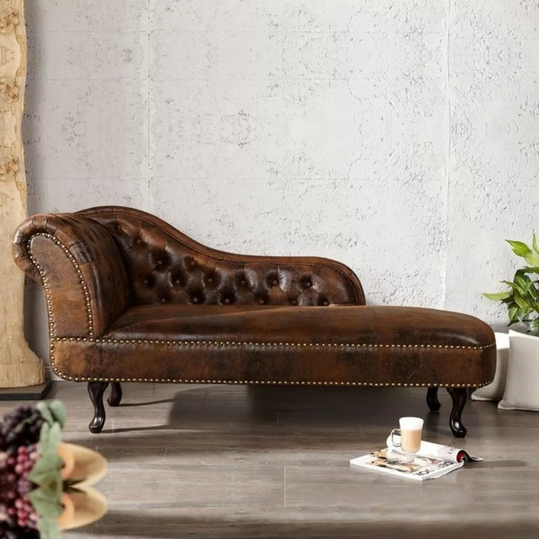 Recamiere WINCHESTER Braun im klassisch englischen Chesterfield-Stil günstig online kaufen