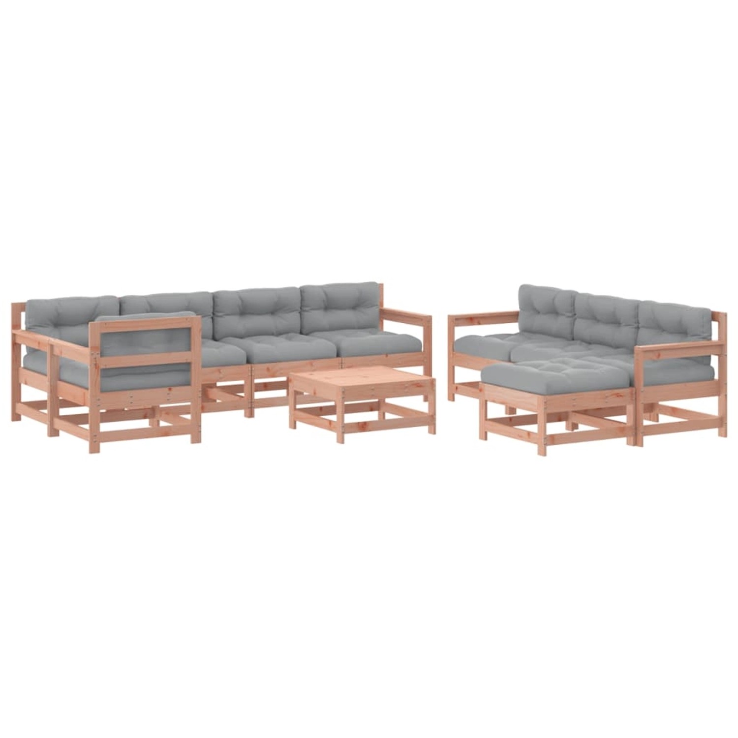vidaXL 10-Tlg Garten-Lounge-Set mit Kissen Massivholz Douglasie 3186086 günstig online kaufen