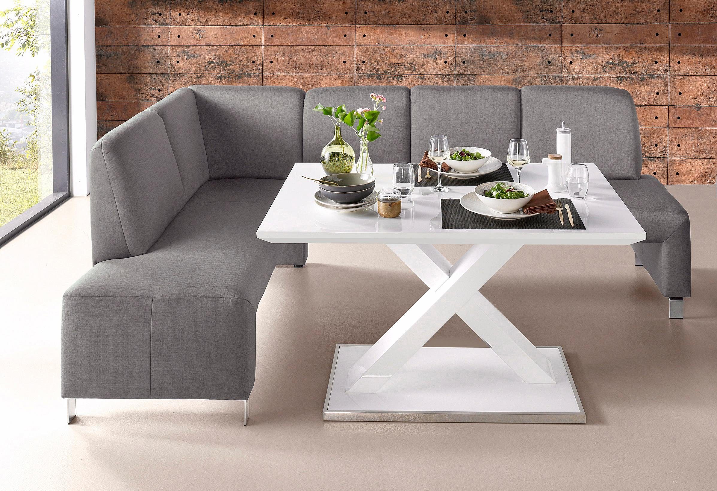 exxpo - sofa fashion Eckbank "Intenso, viele Bezugsstoffe Cord, Leder, Stru günstig online kaufen