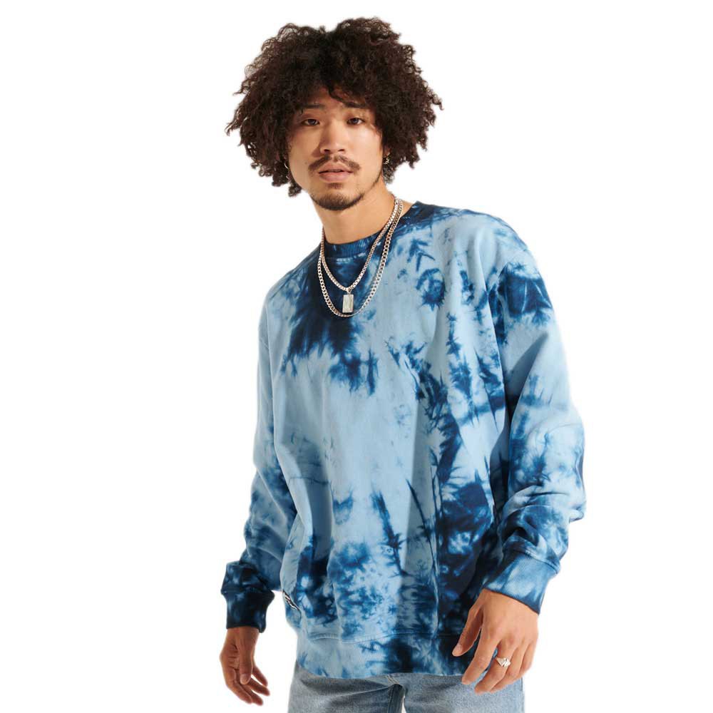 Superdry Code Tie Dye Sweatshirt L-XL Mid Blue/Indigo günstig online kaufen