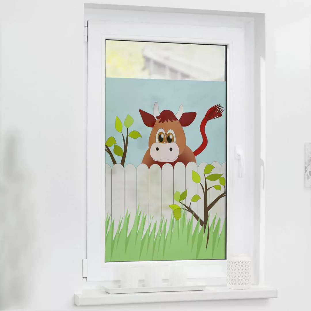 LICHTBLICK Fensterfolie Tiere grün weiß B/L: ca. 50x50 cm günstig online kaufen