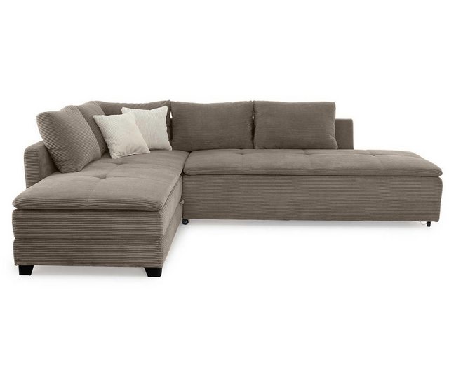 luma-home Ecksofa 15162, Dauerschläfer-Doppelbett 306x223 cm, Schwenkteil L günstig online kaufen