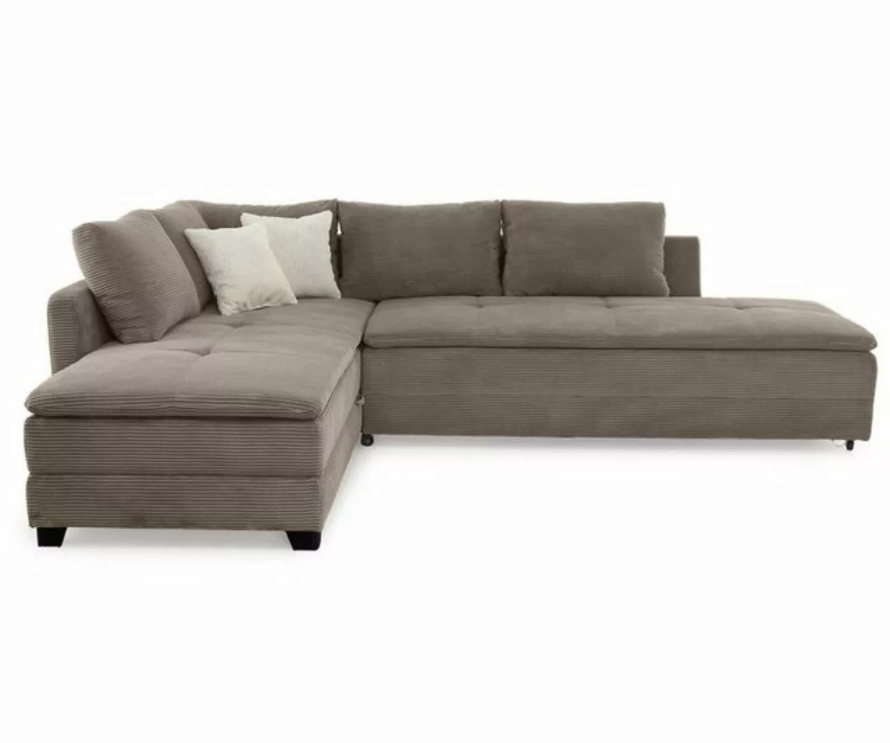 luma-home Ecksofa 15162, Dauerschläfer-Doppelbett 306x223 cm, Schwenkteil L günstig online kaufen