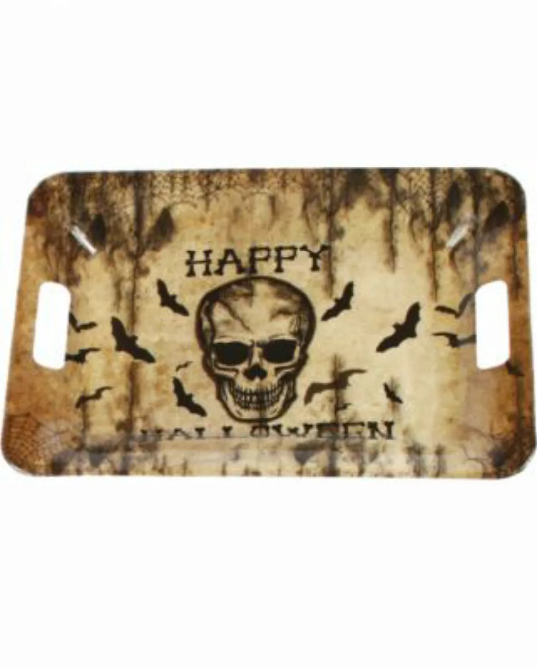 Happy Halloween Totenschädel Tablett das Halloween Buffet Partydeko braun günstig online kaufen