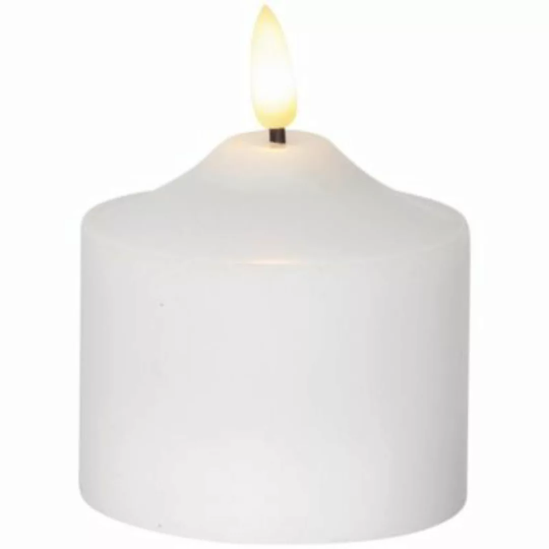 LED Kerze 3D Flamme Echtwachs H: 12cm weiß günstig online kaufen