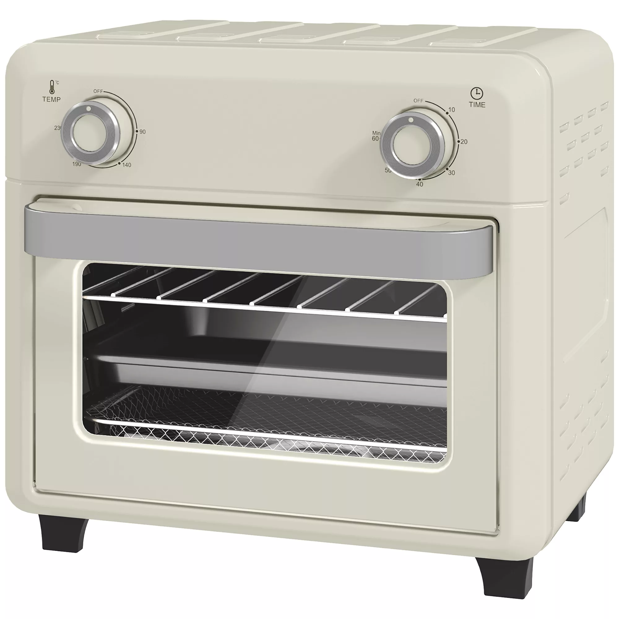 HOMCOM Minibackofen mit Umluft 10L 2 in 1 Mini Ofen mit Ofenrost, Backblech günstig online kaufen