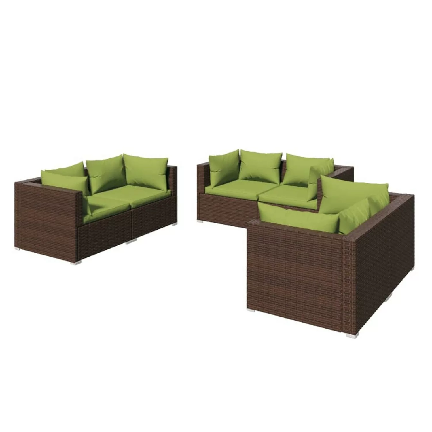 vidaXL 6-tlg Garten-Lounge-Set mit Kissen Poly Rattan Braun Modell 45 günstig online kaufen