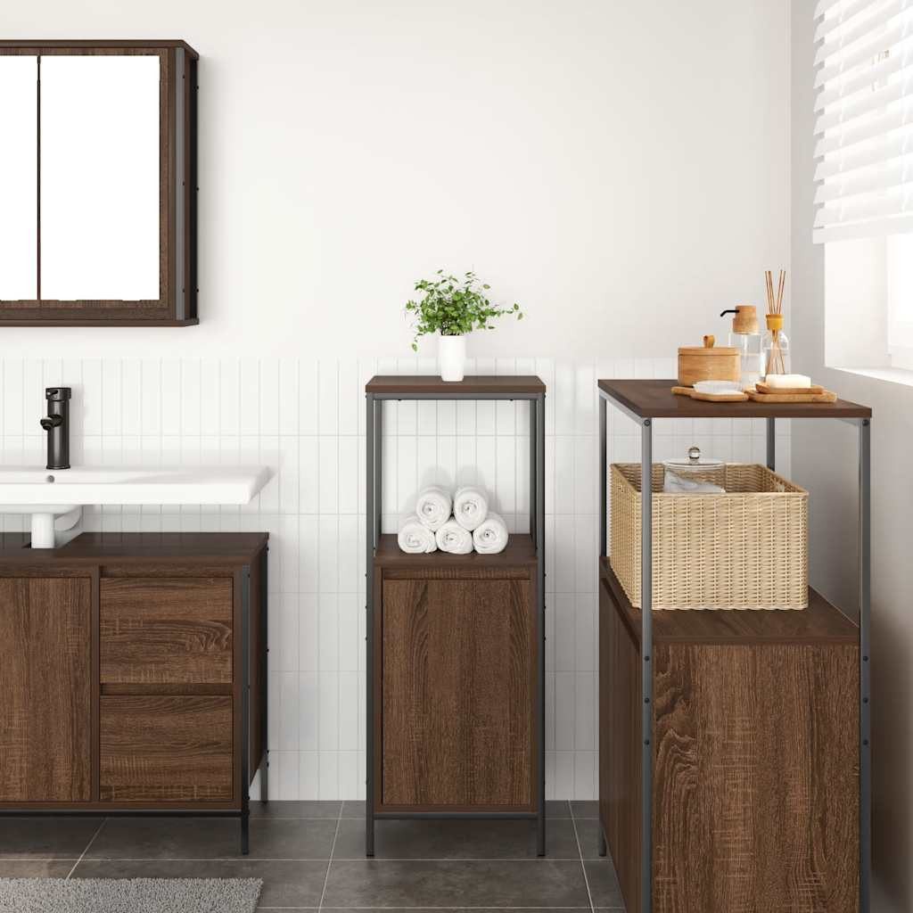 vidaXL Badezimmerspiegelschrank Badschrank mit Regalen Braun günstig online kaufen