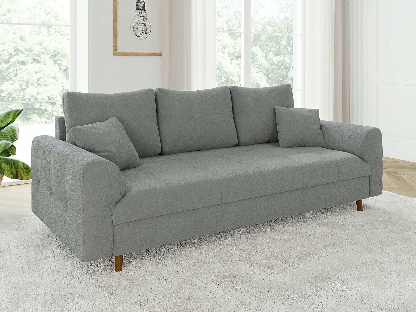 S-Style Möbel Sofa 3 sitzer Leif mit Holzfüßen im skandinavischen Stil aus günstig online kaufen