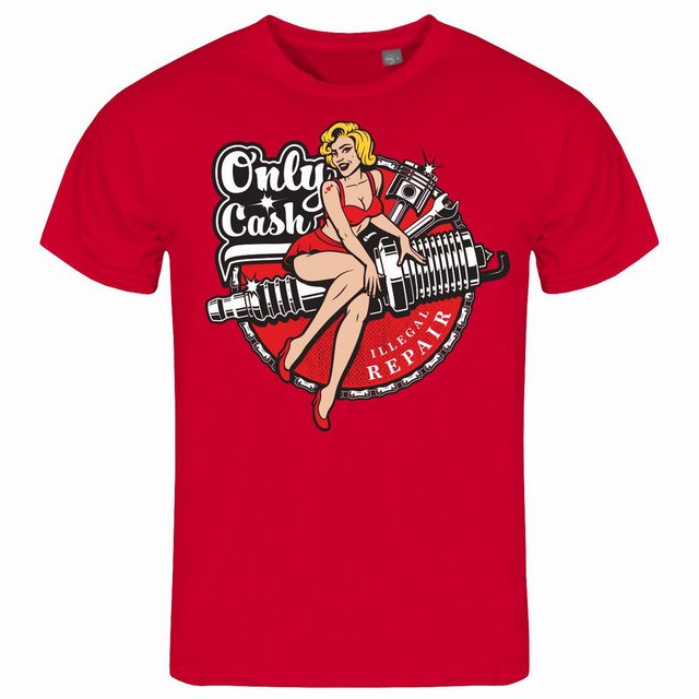 deinshirt Print-Shirt Herren T-Shirt Only Cash Funshirt mit Motiv günstig online kaufen