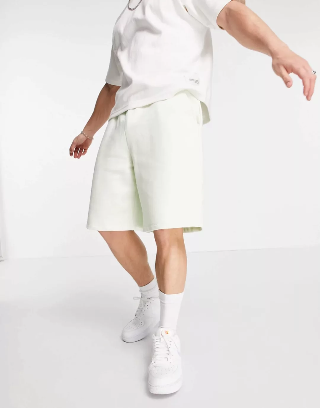 ASOS DESIGN – Oversize-Shorts aus Jersey in Grün, Kombiteil günstig online kaufen