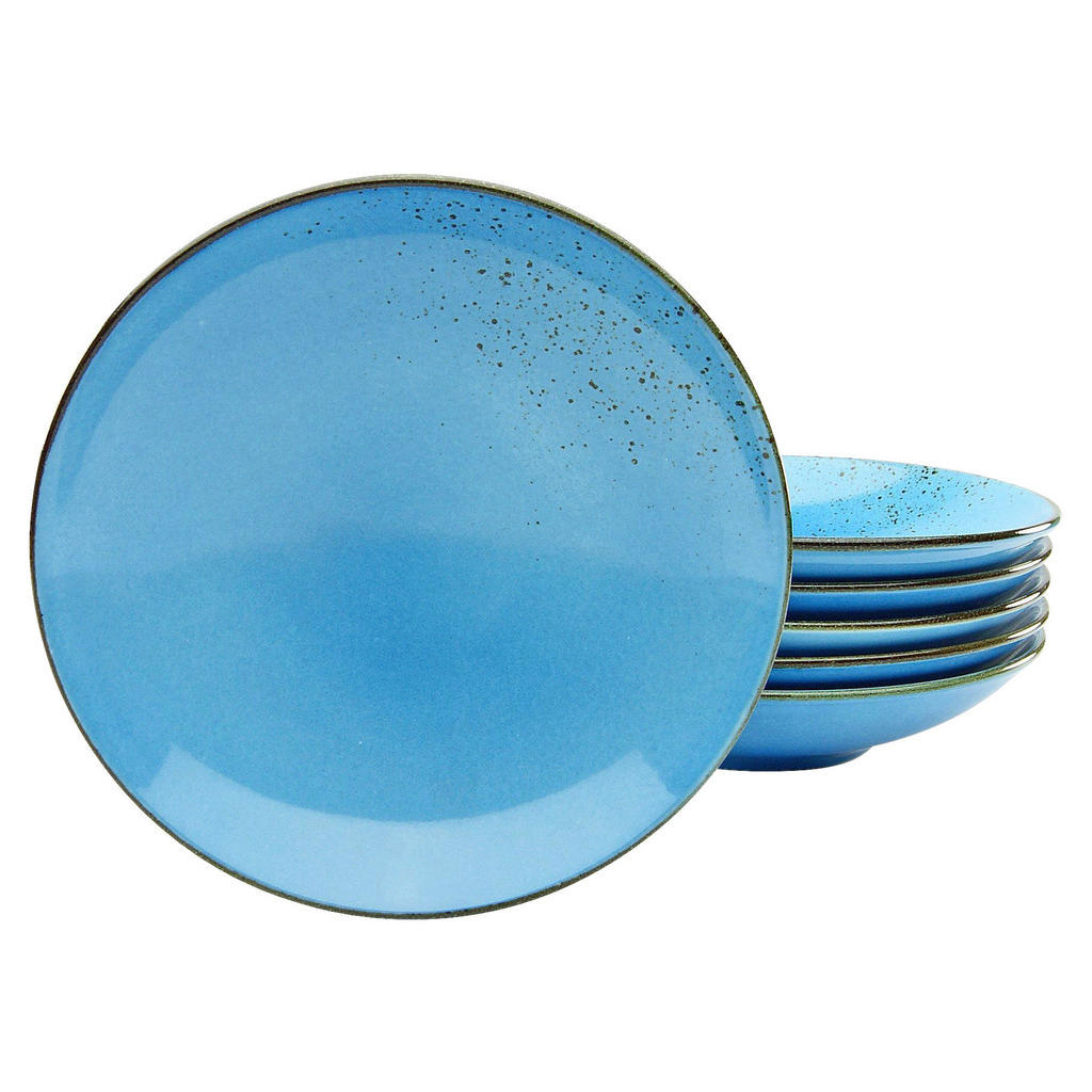 CreaTable Suppenteller NATURE COLLECTION blau Steinzeug D: ca. 22 cm günstig online kaufen