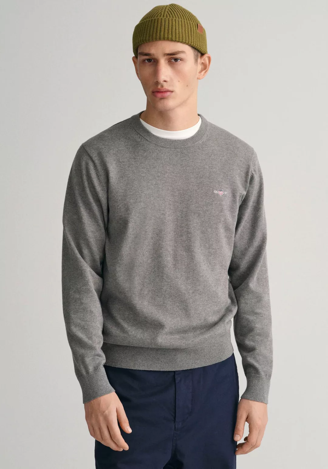 Gant Rundhalspullover CLASSIC COTTON C-NECK Premium Strickpullver aus weich günstig online kaufen