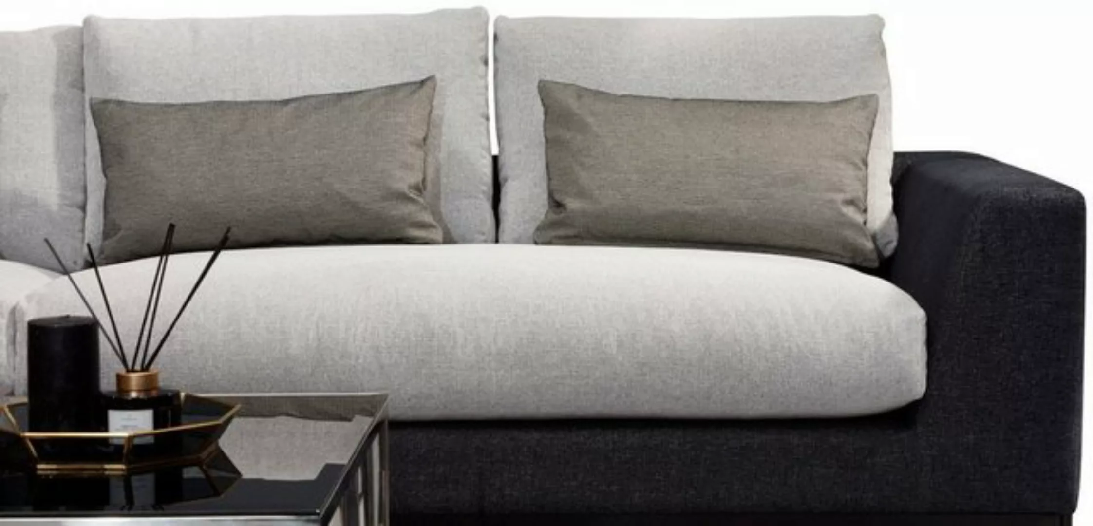 Casa Padrino Sofa Luxus Wohnzimmer Sofa mit dekorativen Kissen Hellgrau / S günstig online kaufen