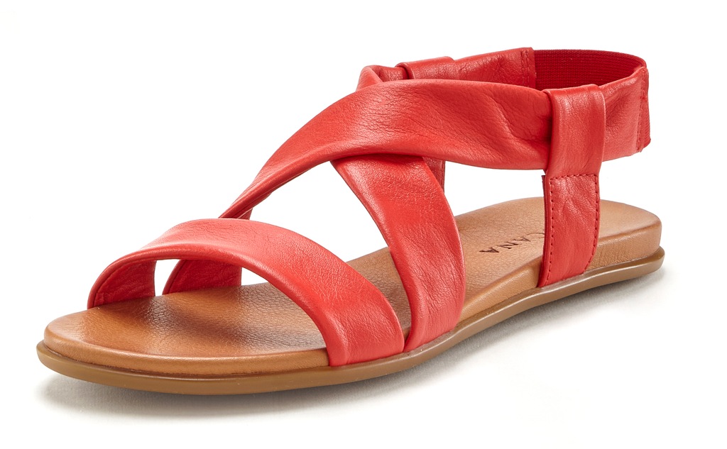 LASCANA Sandale "Sommerschuh", aus Leder mit raffinierten Riemchen, Sandale günstig online kaufen