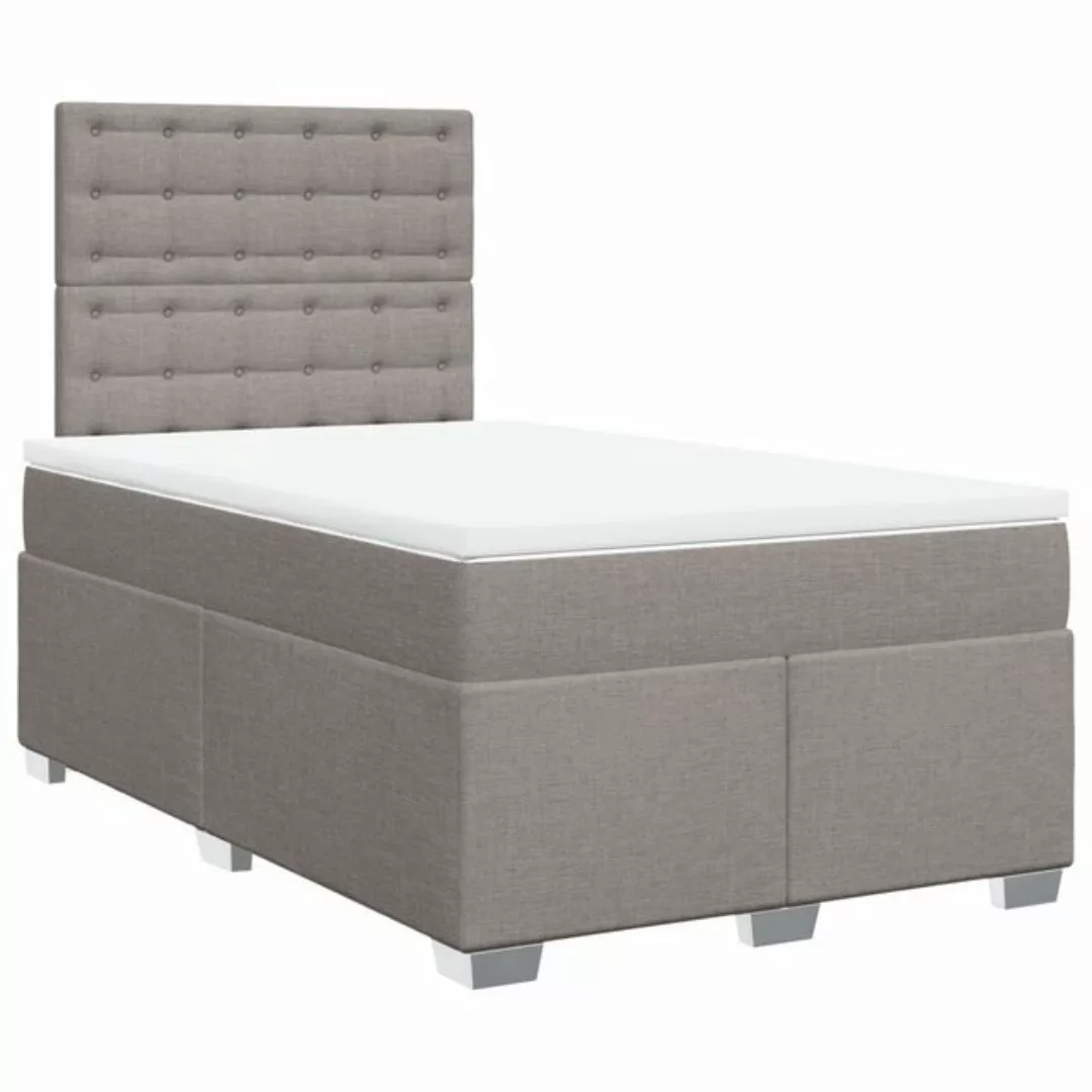 vidaXL Boxspringbett, Boxspringbett mit Matratze Taupe 120x200 cm Stoff günstig online kaufen