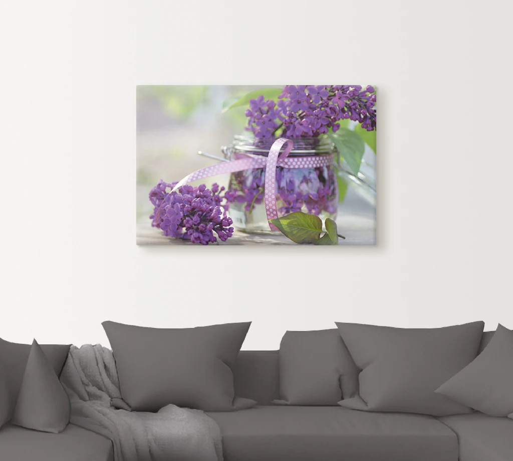 Artland Wandbild "Flieder Strauss", Blumen, (1 St.), als Leinwandbild, Post günstig online kaufen