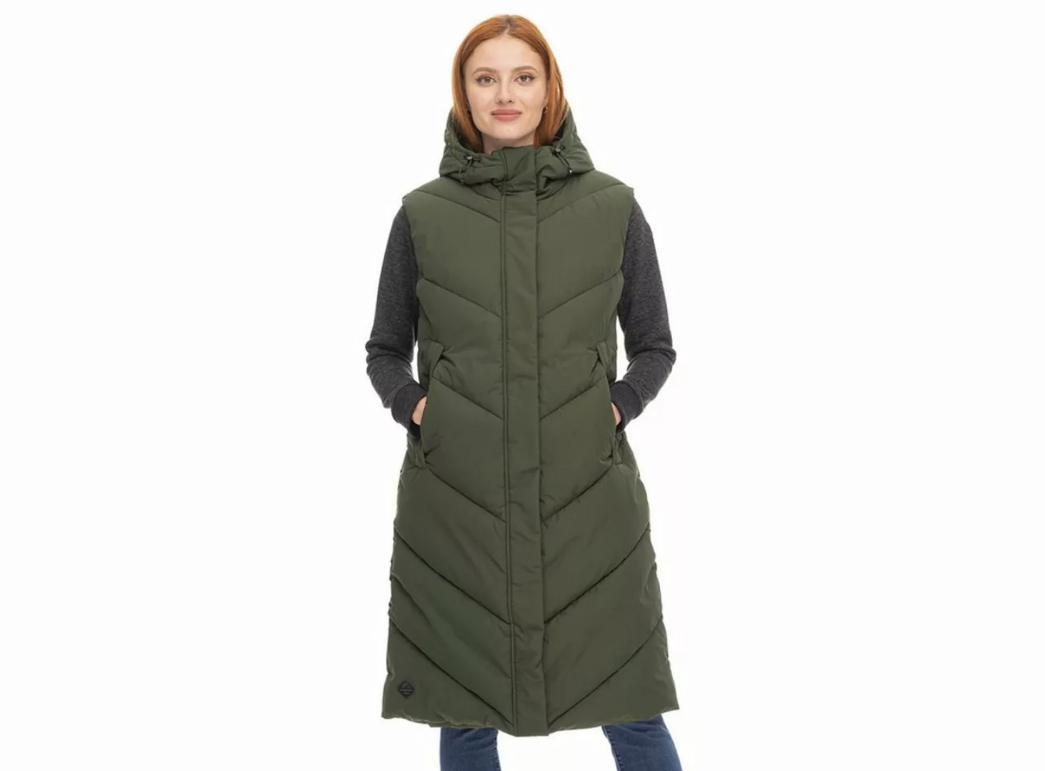 Ragwear Winterjacke Ragwear Suminka Vest Damen Dark Olive L günstig online kaufen