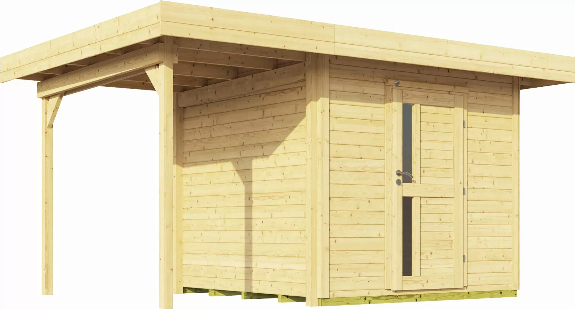 Weka Holz-Gartenhaus Designhaus 172 Flachdach Unbehandelt 375 cm günstig online kaufen