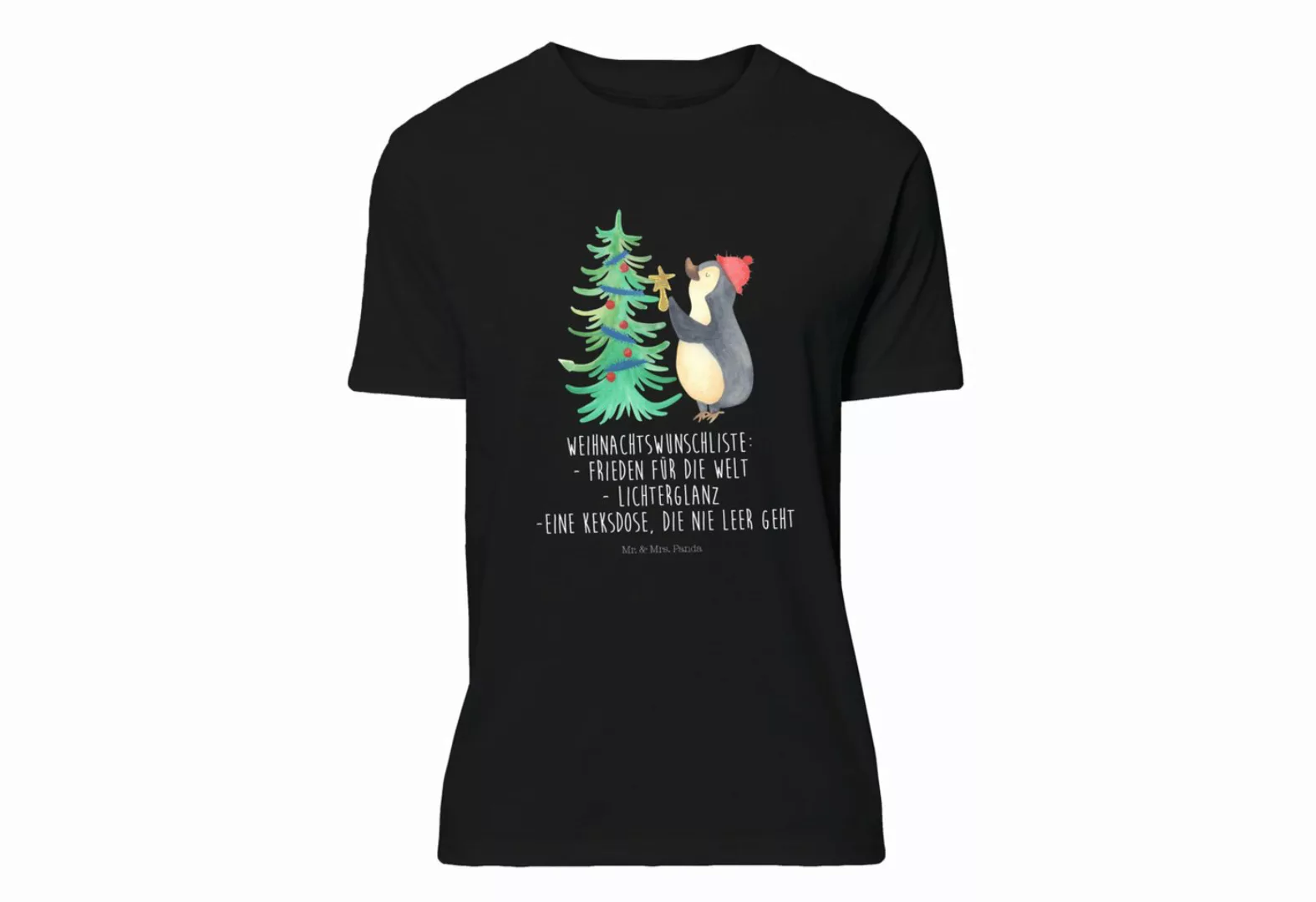 Mr. & Mrs. Panda T-Shirt Pinguin Weihnachtsbaum - Schwarz - Geschenk, Winte günstig online kaufen