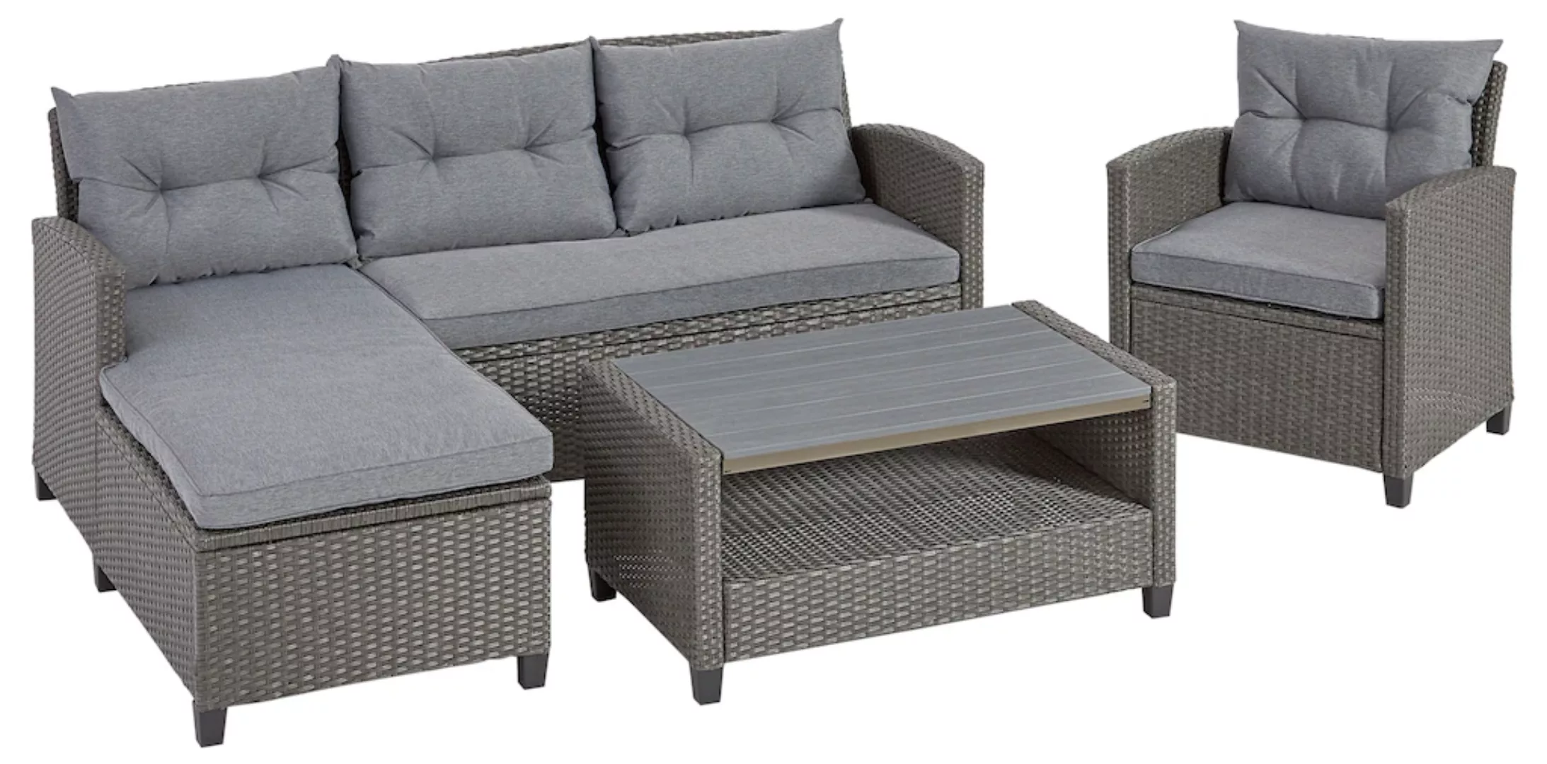 KONIFERA Gartenlounge-Set "Cordoba", (Set, 11 tlg., 2x Bank, 1x Sessel, 1x günstig online kaufen