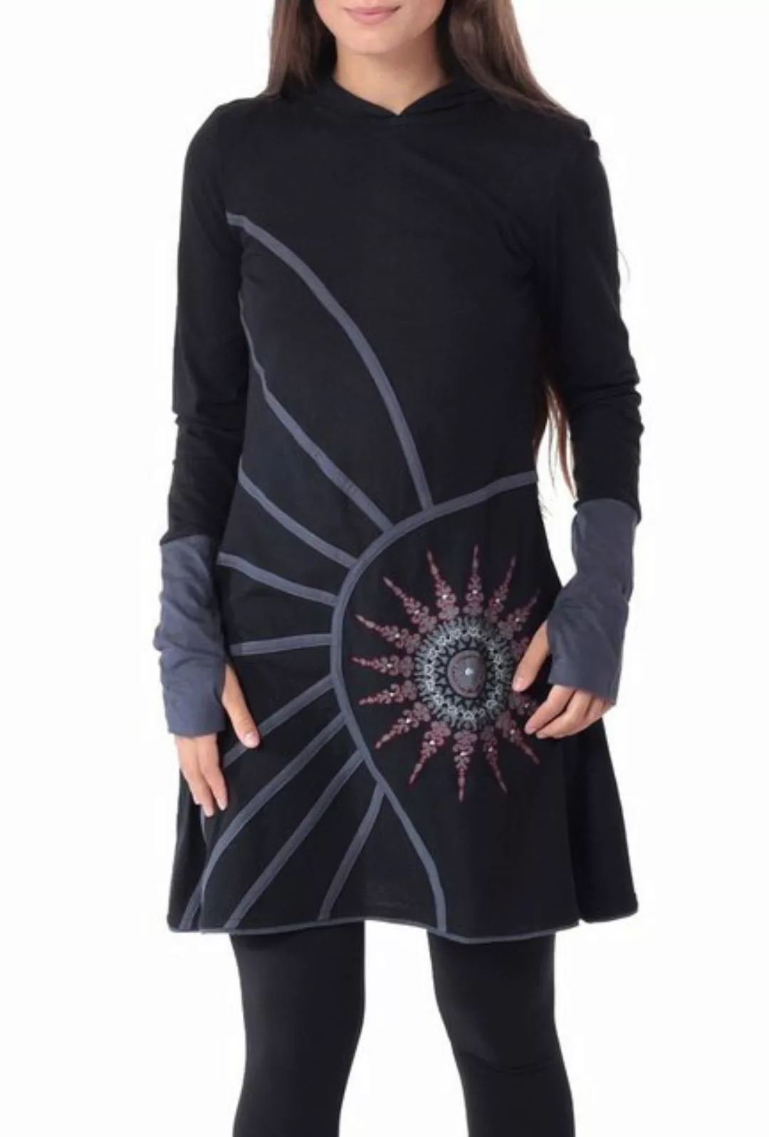 PUREWONDER Sweatkleid Langärmliges Kapuzenkleid aus Jersey Ganzjahreskleid günstig online kaufen