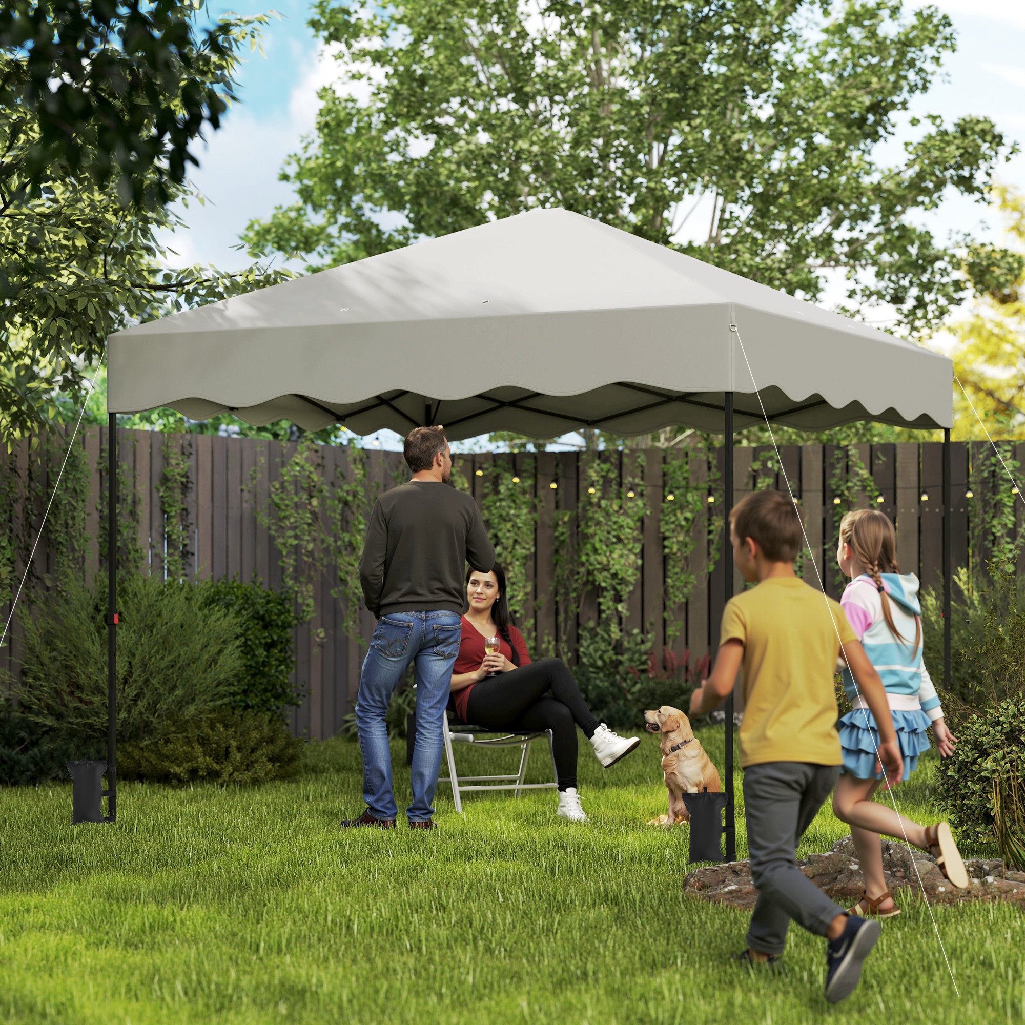 Outsunny Pavillon ca.3x3m, wasserabweisend Stabil Winterfest Pop-up Faltpav günstig online kaufen