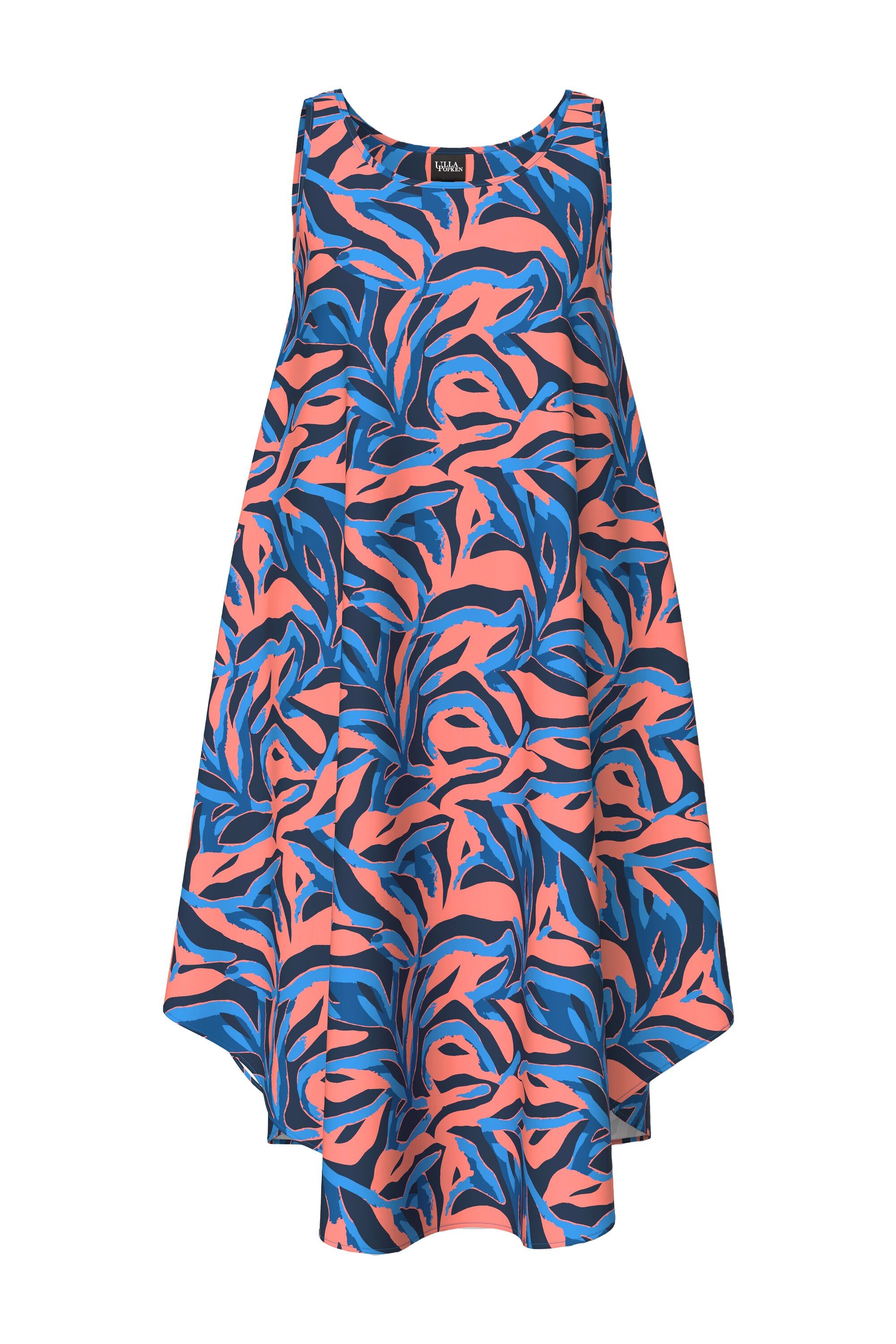 Ulla Popken Maxikleid Kleid Korallenmuster Rundhals günstig online kaufen