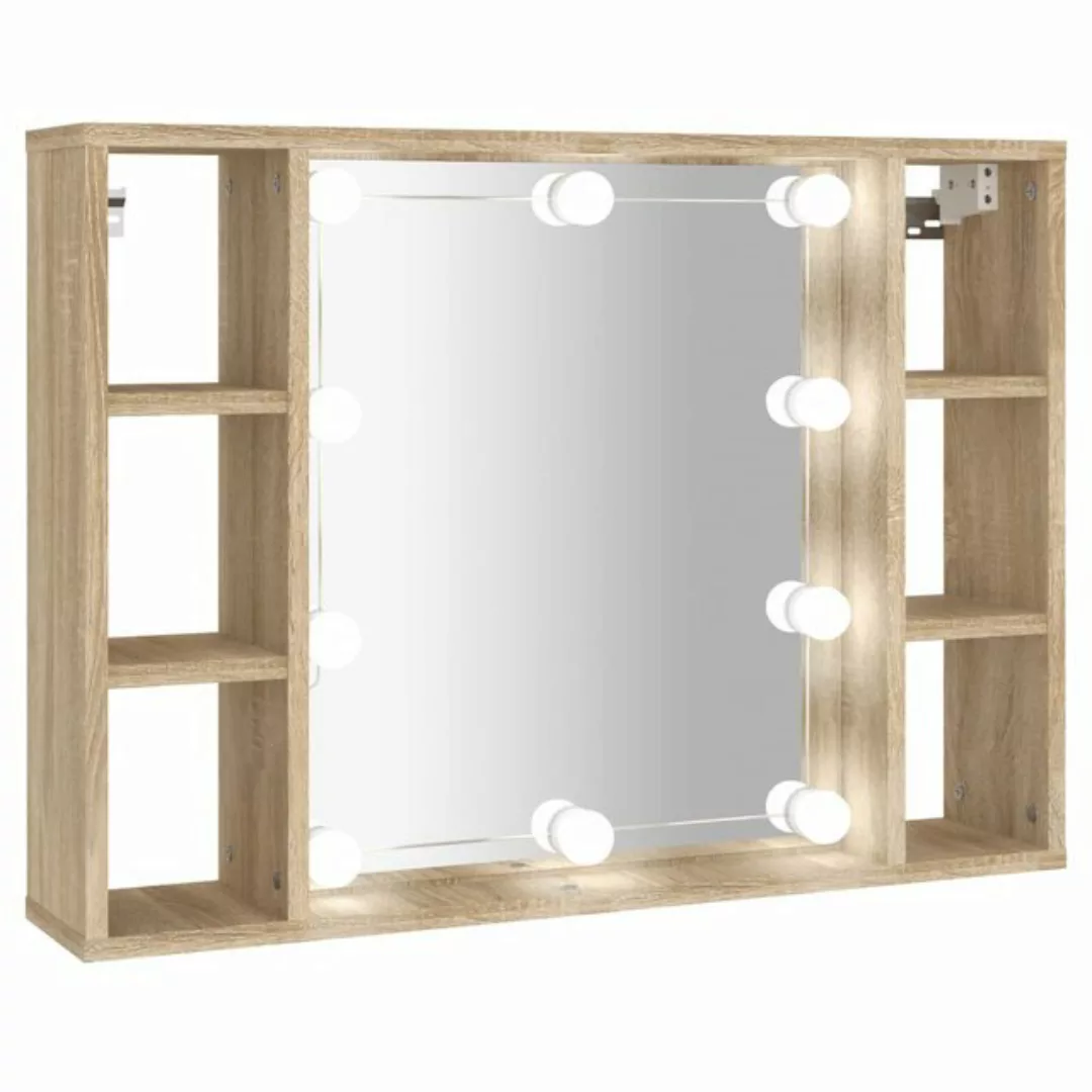 vidaXL Badezimmerspiegelschrank Spiegelschrank mit LED Sonoma-Eiche 76x15x5 günstig online kaufen