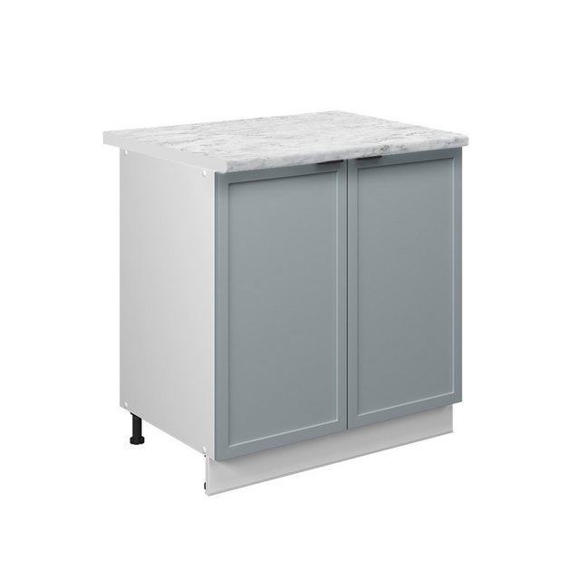 Vicco Spülenunterschrank Fame-Line, Hellblau-grau/Weiß, 80 cm mit Regal, AP günstig online kaufen