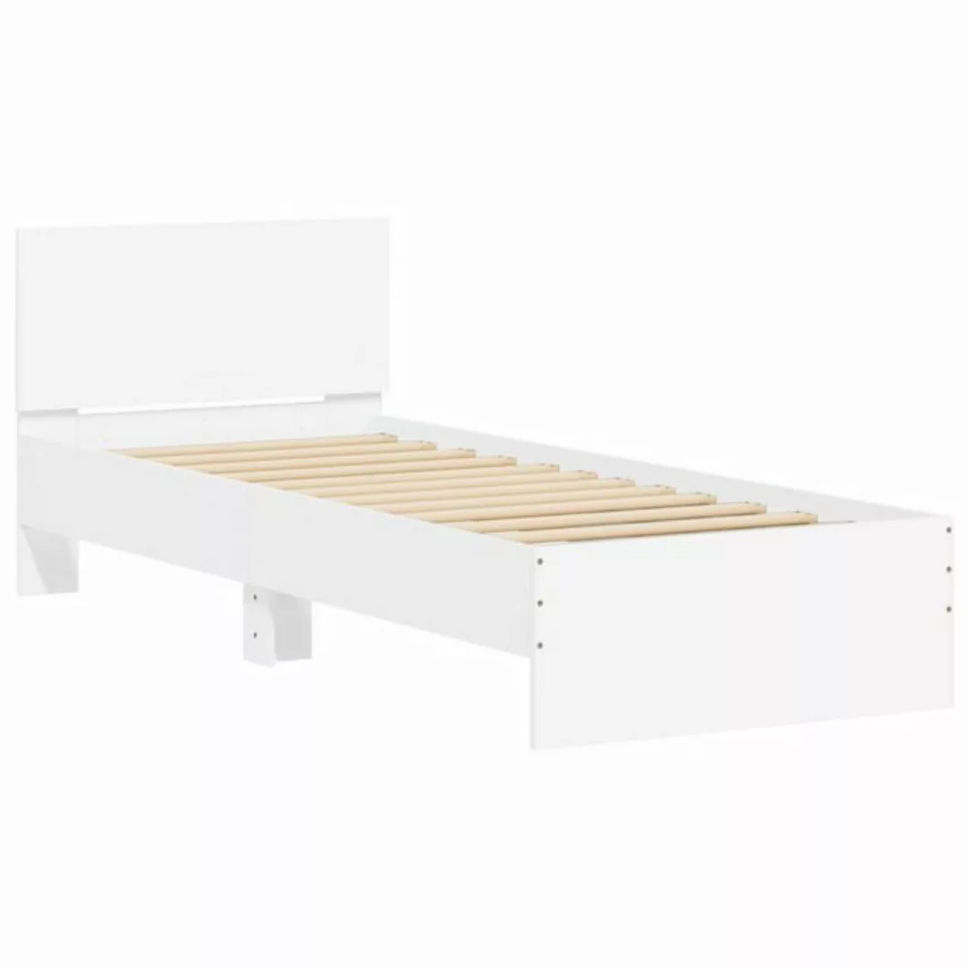 furnicato Bettgestell mit Kopfteil Weiß 75x190 cm Holzwerkstoff (1-tlg) günstig online kaufen