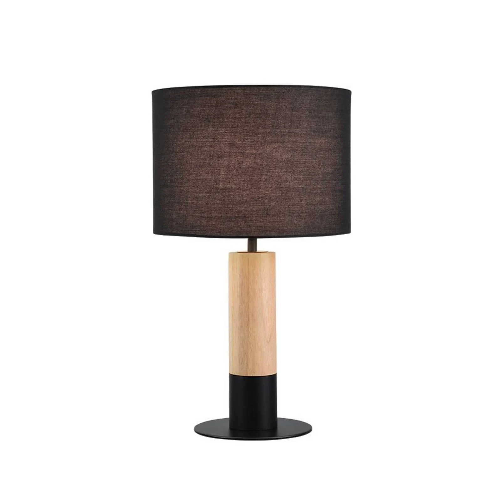 Tischlampe Carroll, holz hell/schwarz, Höhe 43 cm, Stoff günstig online kaufen