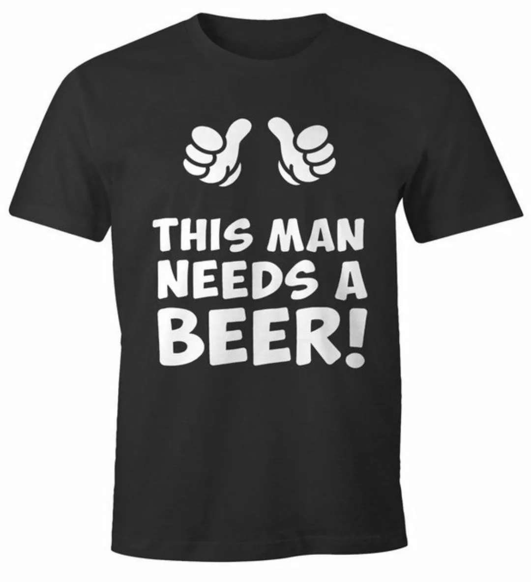 MoonWorks Print-Shirt This man needs a beer Herren Bier T-Shirt mit Print günstig online kaufen