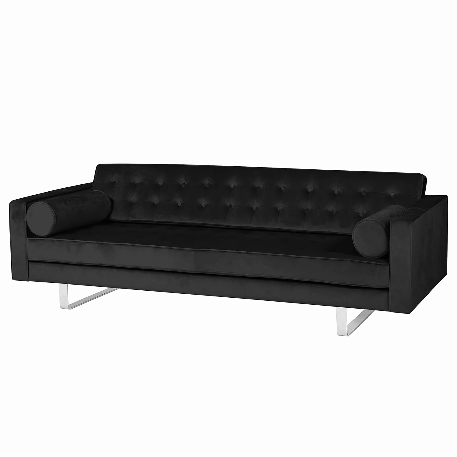 home24 Fredriks Sofa Chelsea III 3-Sitzer Schwarz Microfaser 216x68x85 cm günstig online kaufen