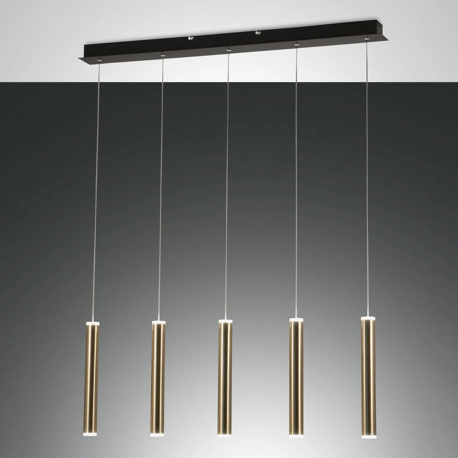 LED-Hängeleuchte Prado, gold, 5-flammig, linear, dimmbar günstig online kaufen