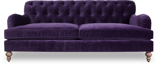 Xlmoebel Sofa Neues lila Chesterfield-Stoffsofa mit drei Sitzplätzen und el günstig online kaufen